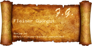 Fleiser Gyöngyi névjegykártya