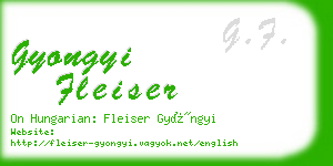 gyongyi fleiser business card